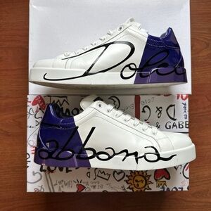 White and Purple Dolce Gabanna Sneakers